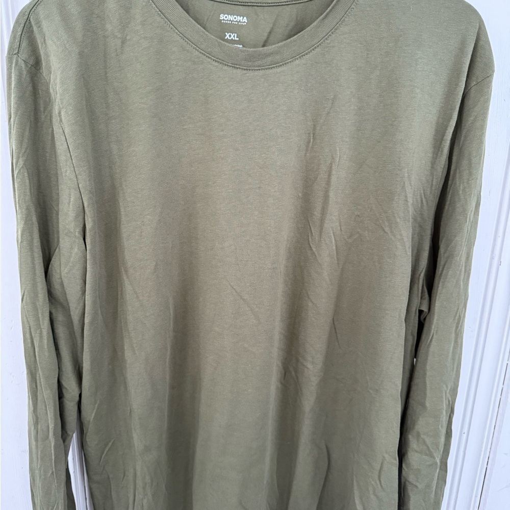 Men's Forest Green Long Sleeve Tee - Picture 2 of 4